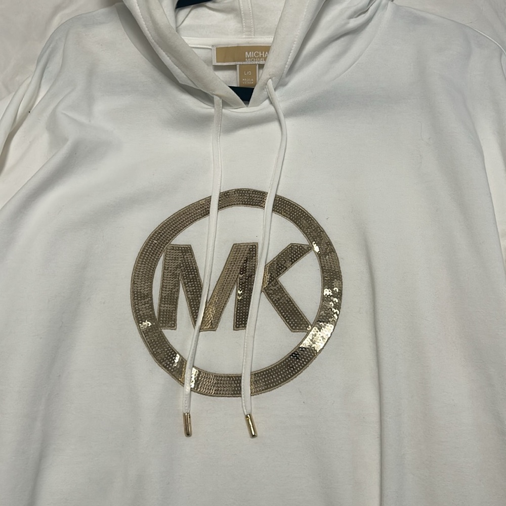 Michael Kors White Hoodie with Gold Logo - Picture 3 of 3